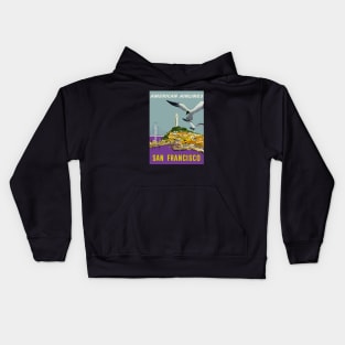 San Francisco - American Airlines - Vintage Travel Kids Hoodie